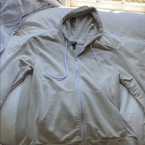 Forever21 off white zip up hoodie.